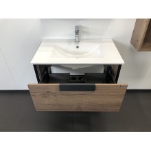 Тумба с раковиной Comforty Бонн 75 00-00006487 подвесная Дуб темный