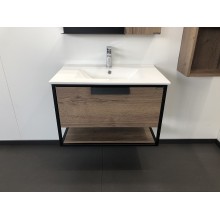 Тумба с раковиной Comforty Бонн 75 00-00006487 подвесная Дуб темный