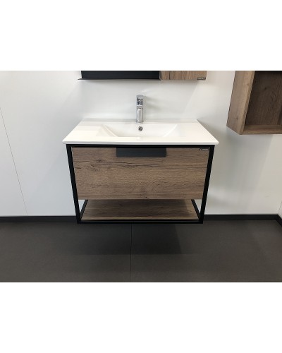 Тумба с раковиной Comforty Бонн 75 00-00006487 подвесная Дуб темный