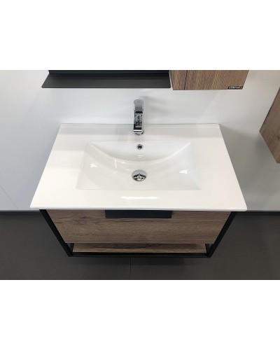 Тумба с раковиной Comforty Бонн 75 00-00006487 подвесная Дуб темный