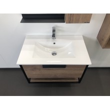 Тумба с раковиной Comforty Бонн 75 00-00006487 подвесная Дуб темный