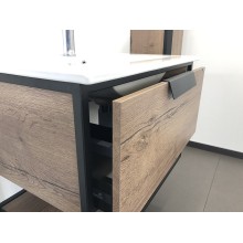 Тумба с раковиной Comforty Бонн 75 00-00006487 подвесная Дуб темный