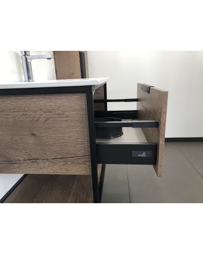 Тумба с раковиной Comforty Бонн 75 00-00006487 подвесная Дуб темный