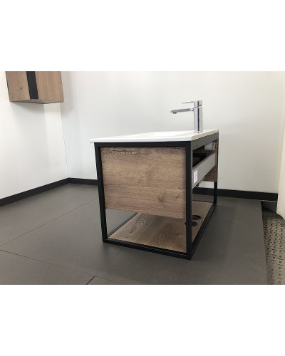 Тумба с раковиной Comforty Бонн 75 00-00006487 подвесная Дуб темный