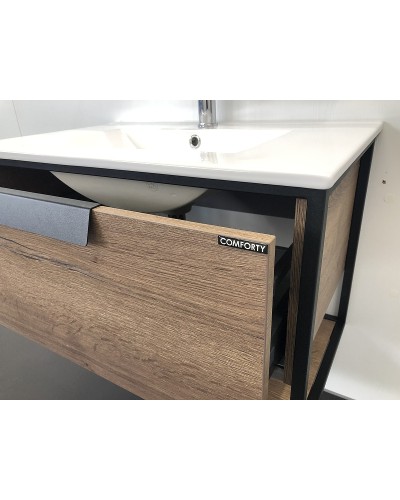 Тумба с раковиной Comforty Бонн 75 00-00006487 подвесная Дуб темный