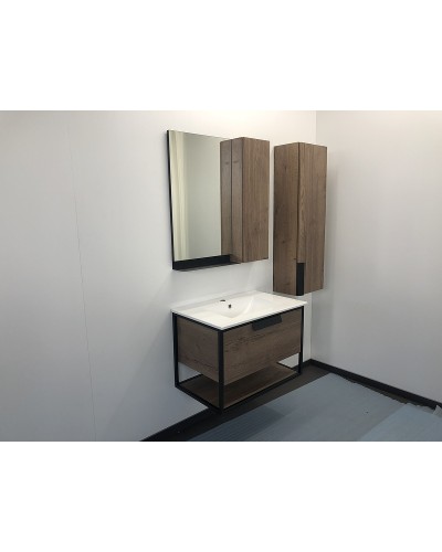Тумба с раковиной Comforty Бонн 75 00-00006487 подвесная Дуб темный