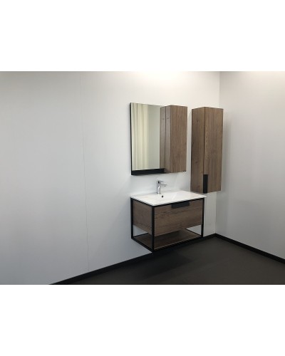 Тумба с раковиной Comforty Бонн 75 00-00006487 подвесная Дуб темный