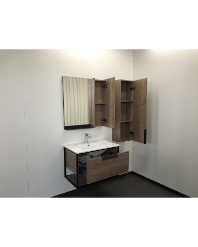 Тумба с раковиной Comforty Бонн 75 00-00006487 подвесная Дуб темный