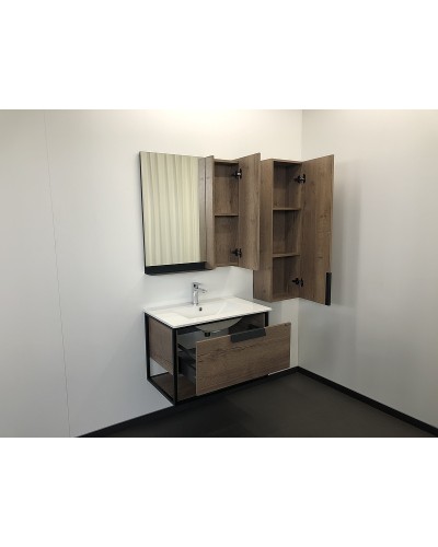 Тумба с раковиной Comforty Бонн 75 00-00006487 подвесная Дуб темный