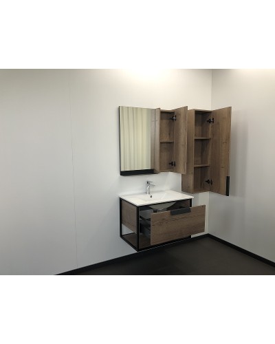 Тумба с раковиной Comforty Бонн 75 00-00006487 подвесная Дуб темный