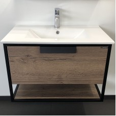 Тумба с раковиной Comforty Бонн 75 00-00006487 подвесная Дуб темный