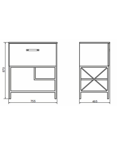 Тумба с раковиной Comforty Бредфорд 75 00-00008074 Дуб темный