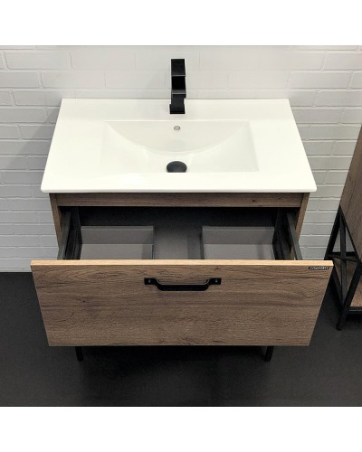 Тумба с раковиной Comforty Бредфорд 75 00-00008074 Дуб темный