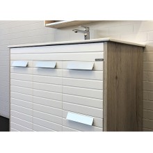 Тумба с раковиной Comforty Клеон 90Н 00-00004757 Белая Дуб дымчатый