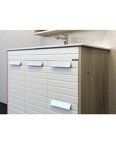 Тумба с раковиной Comforty Клеон 90Н 00-00004757 Белая Дуб дымчатый