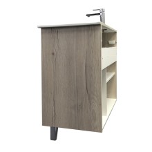 Тумба с раковиной Comforty Клеон 90Н 00-00004757 Белая Дуб дымчатый