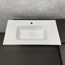 Тумба с раковиной Comforty Клеон 90Н 00-00004757 Белая Дуб дымчатый