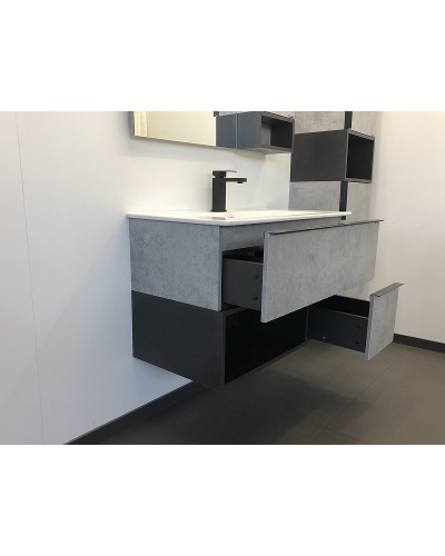 Тумба с раковиной Comforty Франкфурт 90 00-00007342 подвесная Бетон светлый