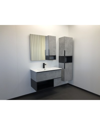 Тумба с раковиной Comforty Франкфурт 90 00-00007342 подвесная Бетон светлый
