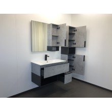 Тумба с раковиной Comforty Франкфурт 90 00-00007342 подвесная Бетон светлый