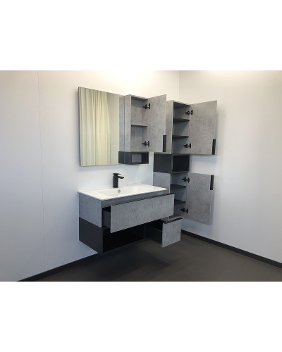 Тумба с раковиной Comforty Франкфурт 90 00-00007342 подвесная Бетон светлый