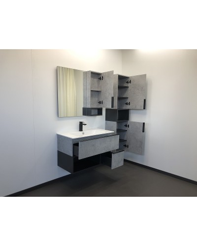 Тумба с раковиной Comforty Франкфурт 90 00-00007342 подвесная Бетон светлый