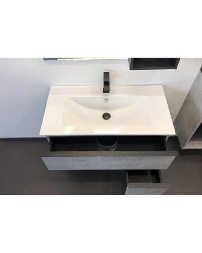 Тумба с раковиной Comforty Франкфурт 90 00-00007342 подвесная Бетон светлый