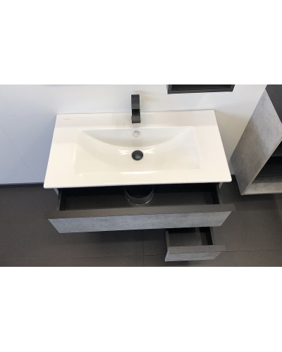 Тумба с раковиной Comforty Франкфурт 90 00-00007342 подвесная Бетон светлый