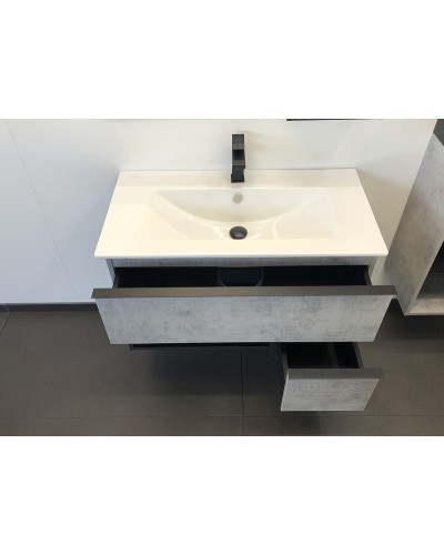 Тумба с раковиной Comforty Франкфурт 90 00-00007342 подвесная Бетон светлый