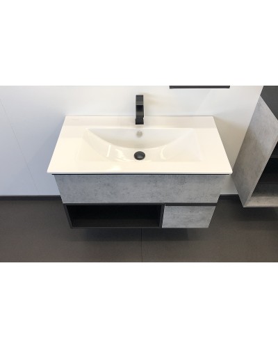 Тумба с раковиной Comforty Франкфурт 90 00-00007342 подвесная Бетон светлый
