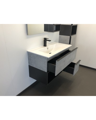 Тумба с раковиной Comforty Франкфурт 90 00-00007342 подвесная Бетон светлый