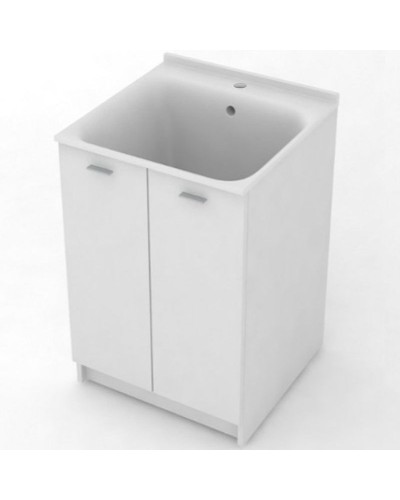 Тумба с хозяйственной раковиной Kerasan Aquadom 60 9165k3 Белая с отверстием под смеситель