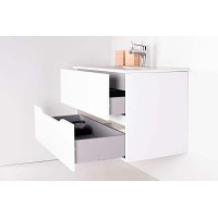 Тумба с раковиной Orange Line 100 Li-100Tuw+Ra подвесная Белая матовая