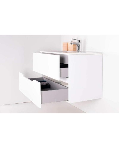 Тумба с раковиной Orange Line 100 Li-100Tuw+Ra подвесная Белая матовая