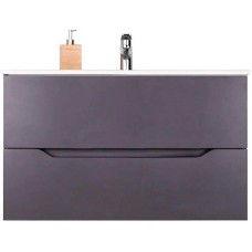 Тумба с раковиной Orange Line 100 Li-100Tug+Ra подвесная Графит матовый