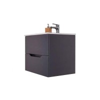 Тумба с раковиной Orange Line 100 Li-100Tug+Ra подвесная Графит матовый