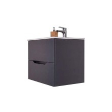 Тумба с раковиной Orange Line 100 Li-100Tug+Ra подвесная Графит матовый