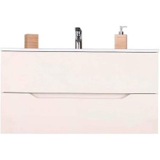 Тумба с раковиной Orange Line 100 Li-100Tua+Ra подвесная Айвори матовый