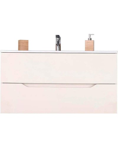 Тумба с раковиной Orange Line 100 Li-100Tua+Ra подвесная Айвори матовый