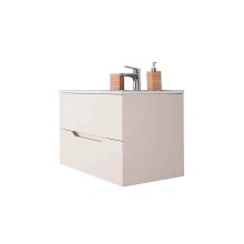 Тумба с раковиной Orange Line 100 Li-100Tua+Ra подвесная Айвори матовый