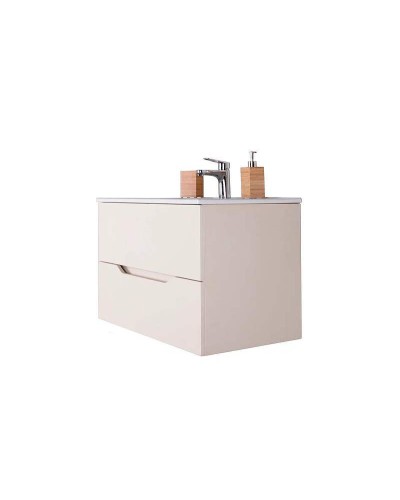 Тумба с раковиной Orange Line 100 Li-100Tua+Ra подвесная Айвори матовый