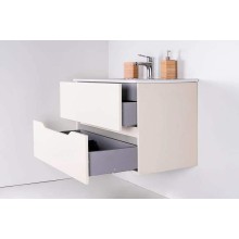 Тумба с раковиной Orange Line 100 Li-100Tua+Ra подвесная Айвори матовый