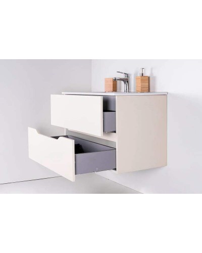 Тумба с раковиной Orange Line 100 Li-100Tua+Ra подвесная Айвори матовый