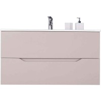 Тумба с раковиной Orange Line 100 Li-100TuL+Ra подвесная Латте матовый