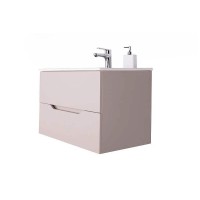 Тумба с раковиной Orange Line 100 Li-100TuL+Ra подвесная Латте матовый