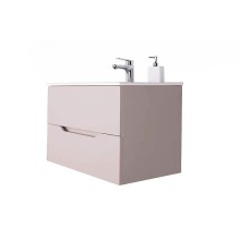 Тумба с раковиной Orange Line 100 Li-100TuL+Ra подвесная Латте матовый