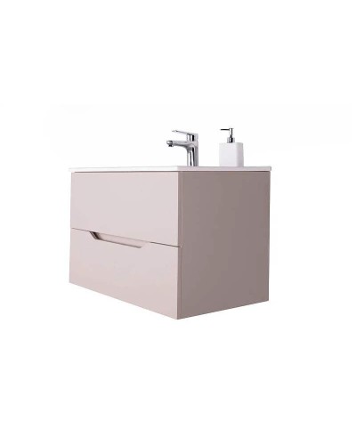 Тумба с раковиной Orange Line 100 Li-100TuL+Ra подвесная Латте матовый