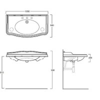 Тумба с раковиной TW Veronica Nuovo 105 VER4105-B+AR874bix1 Bianco