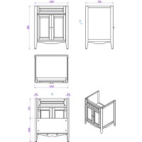 Тумба с раковиной TW Veronica Nuovo 68 VER2068-B+AR824bix1 Bianco