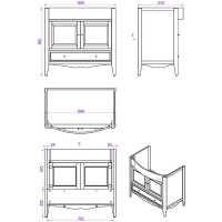 Тумба с раковиной TW Veronica Nuovo 90 VER3090-B+AR864bix1 Bianco
